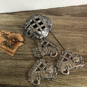 Vtg NOS Carson Cat Wind Chime